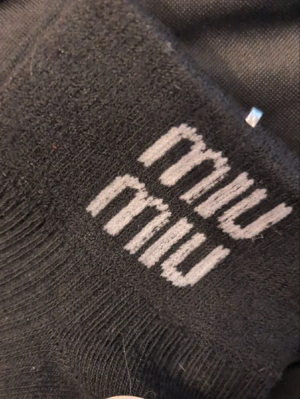 Miu Miu Black Logo Ribbed Crew Socks